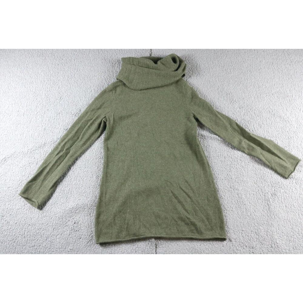 Kenar Sweater Womens M Olive Green Cashmere Turtleneck Long Sleeve Pullover